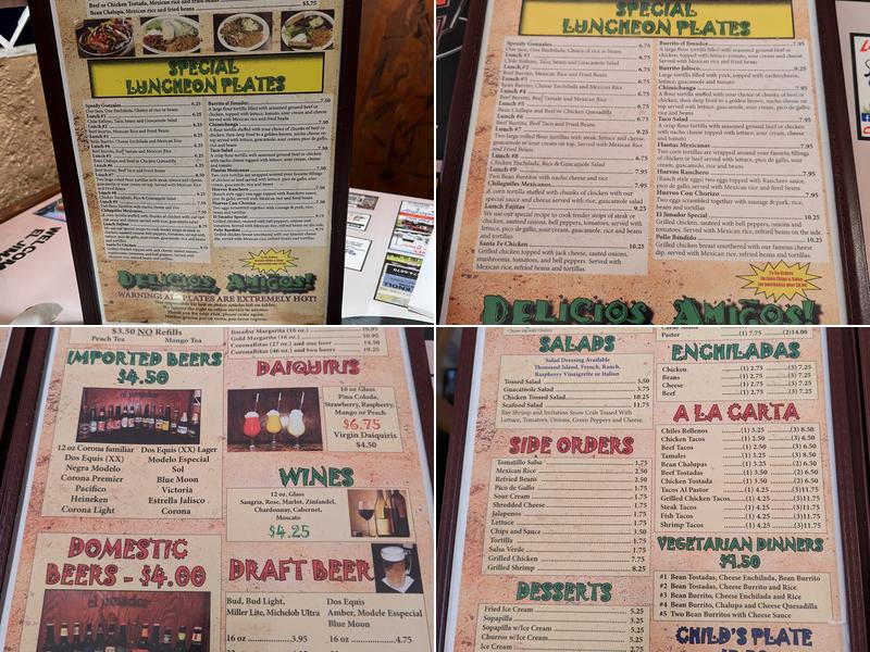 El Jimador Mexican Restaurant Menu