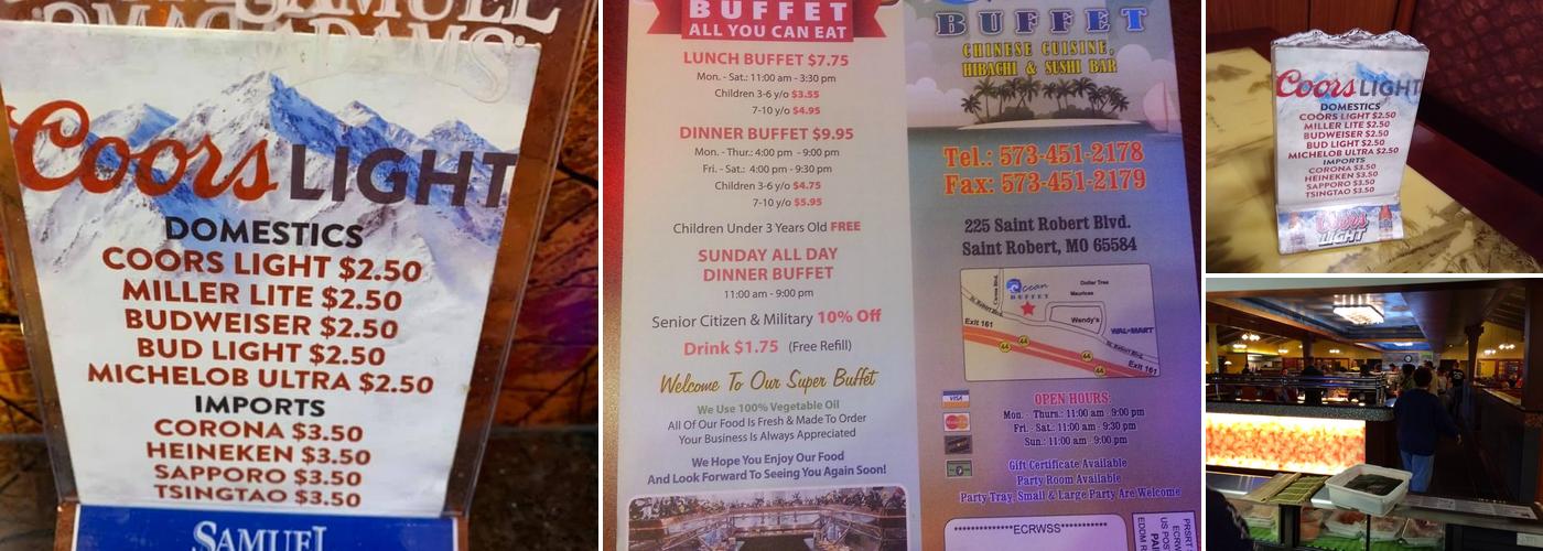 Ocean Buffet Menu