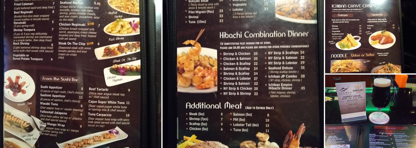 Ichiban Japanese Steak House & Sushi Bar Menu