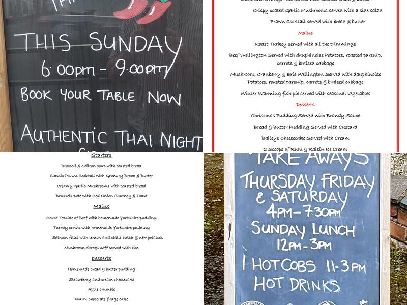 Ye Olde Red Lion Hotel Menu