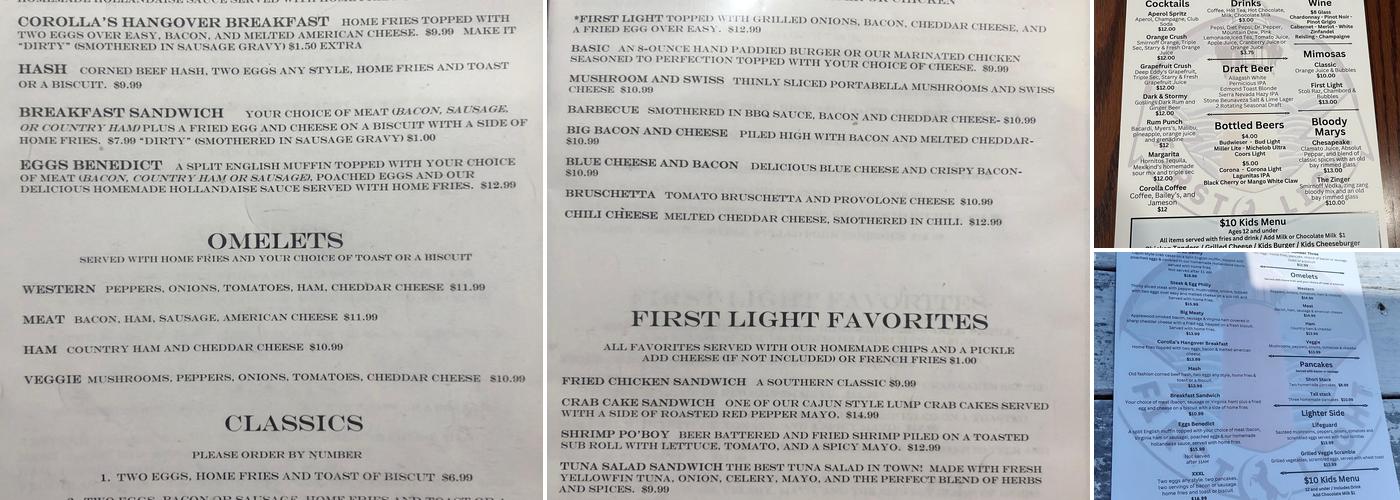 First Light Menu
