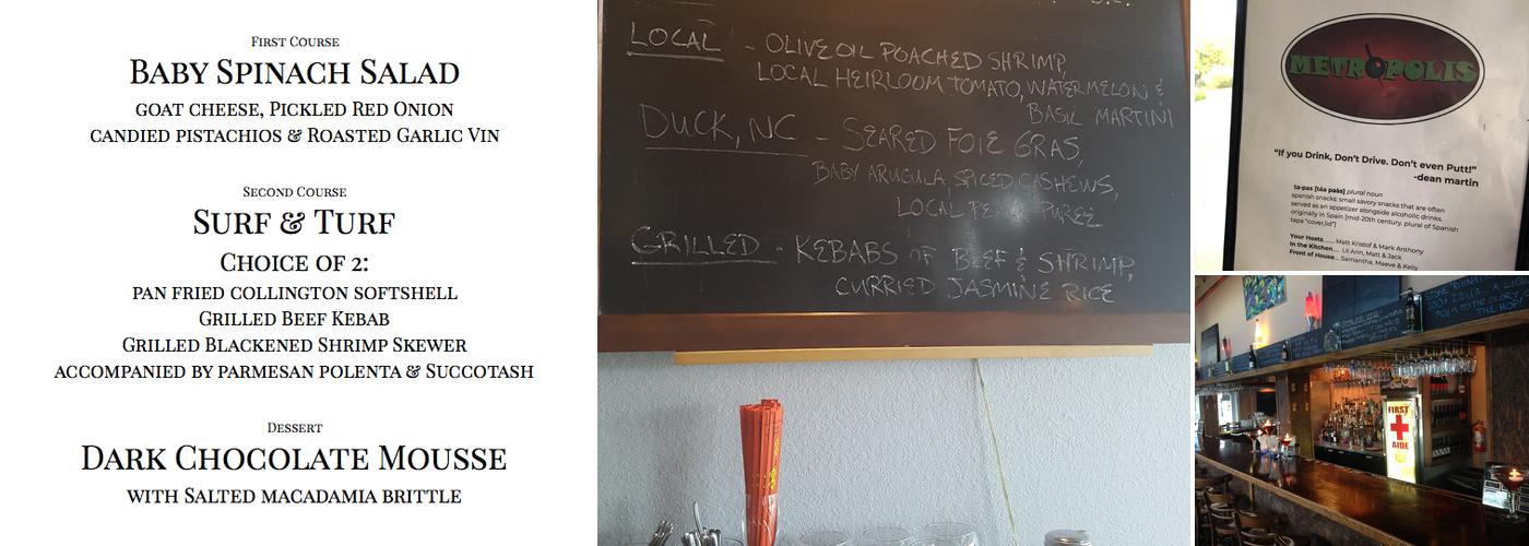 Metropolis Menu