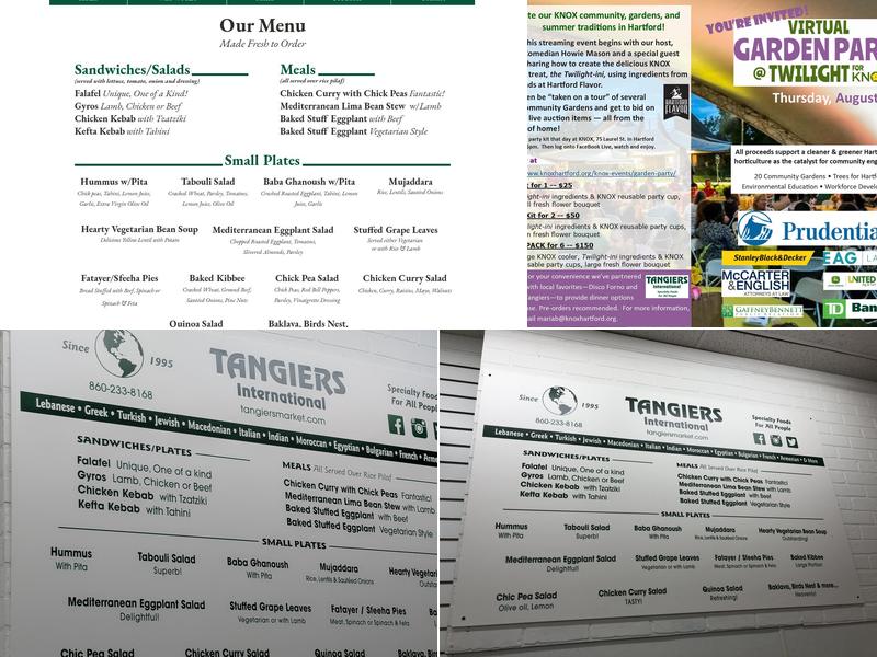 Tangiers International LLC Menu