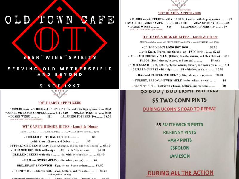 Old Town Cafe Menu