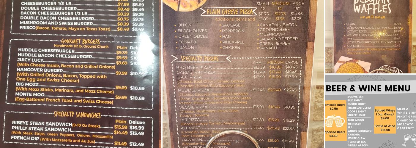 Huddle Cafe Menu