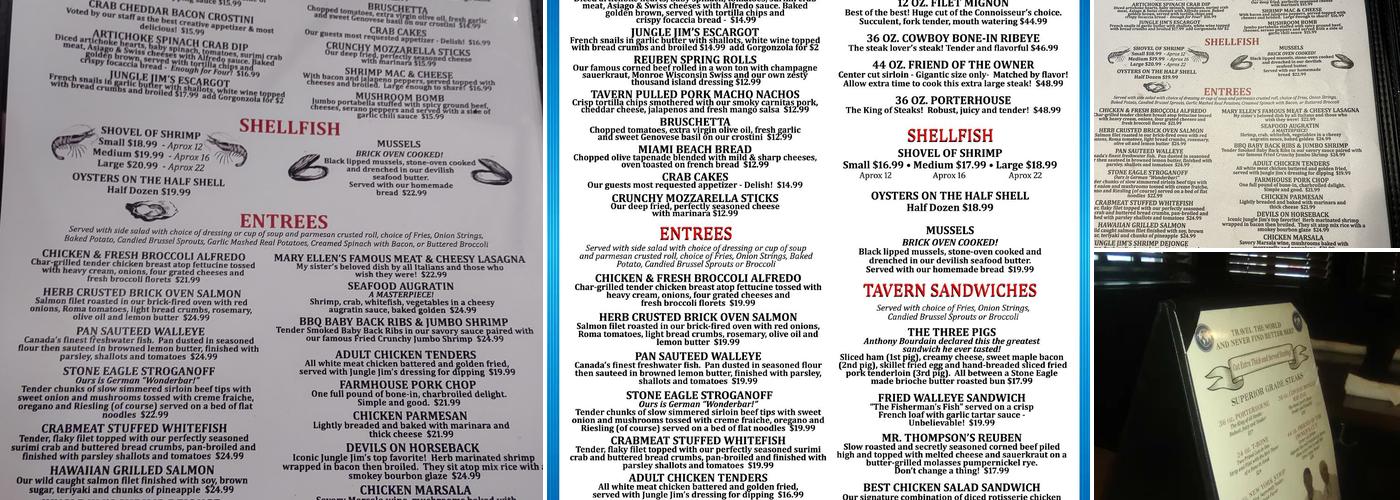 Stone Eagle Tavern Menu