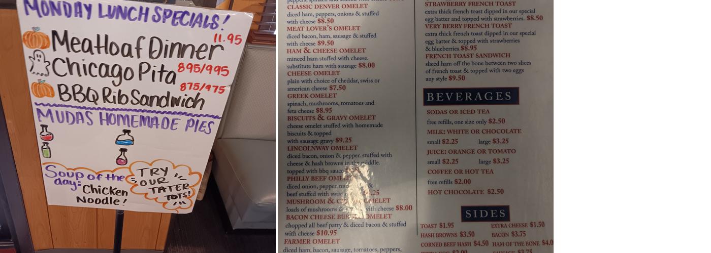 Lincoln Way Cafe Menu