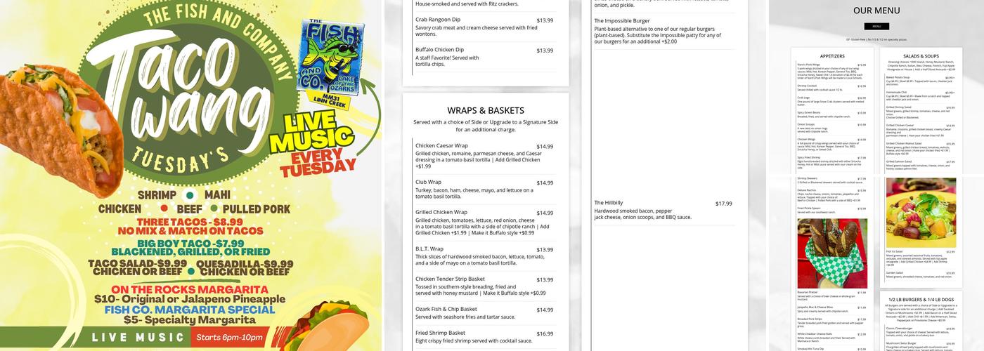 The Fish and Company Menu