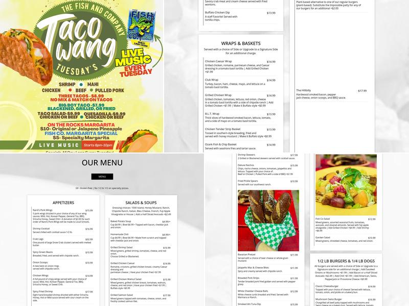 The Fish and Company Menu