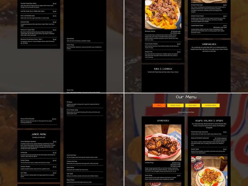 HalfSauced Barbeque Menu