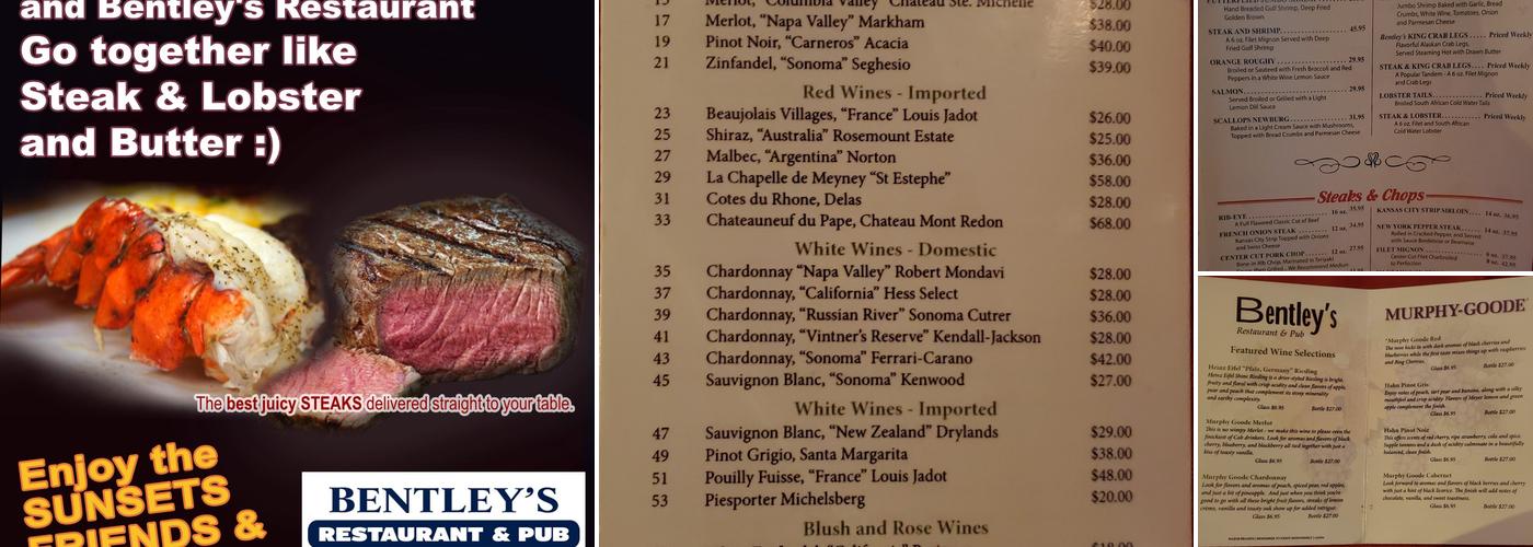 Bentley's Menu