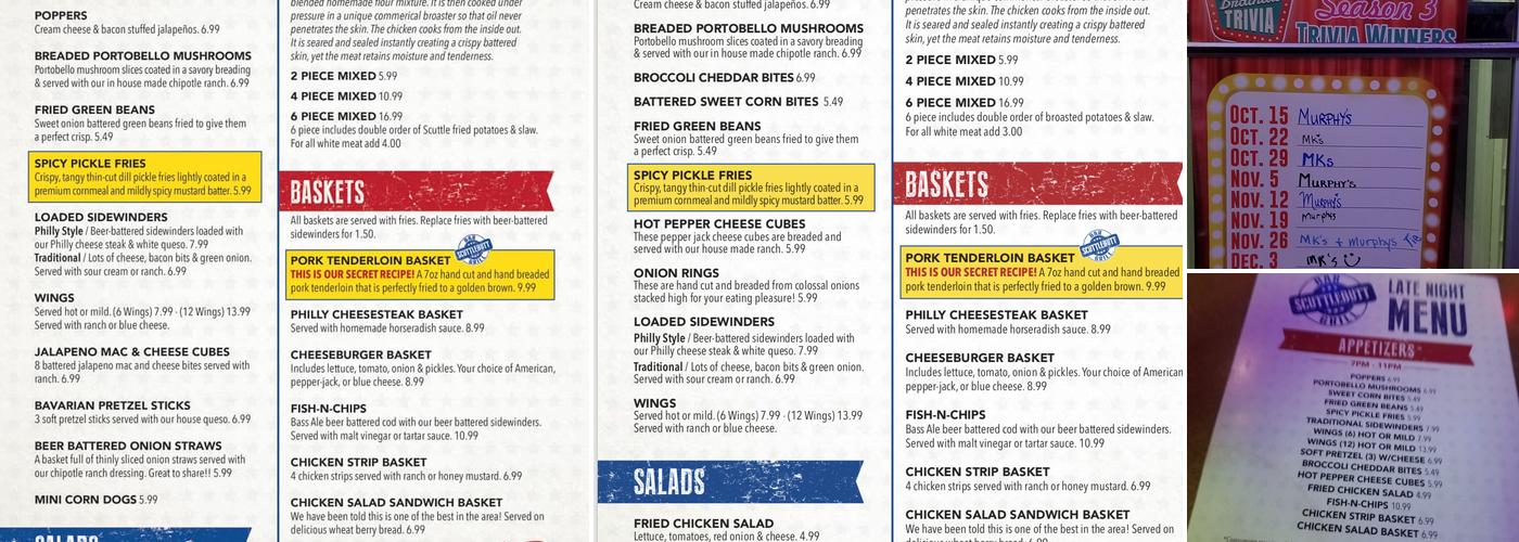 Scuttlebutt Bar and Grill Menu