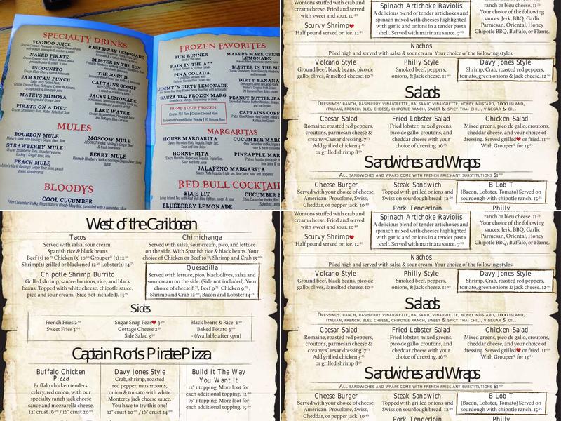 Captain Ron's Bar & Grill Menu