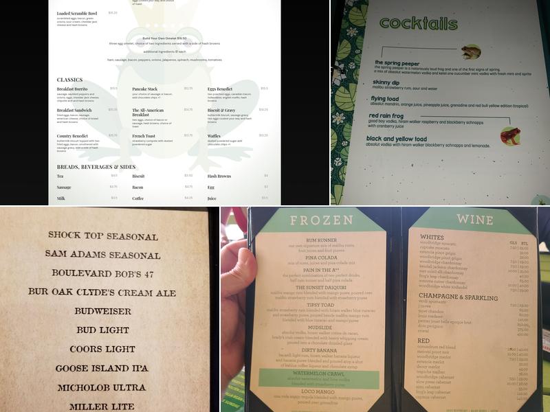 H. Toad's Bar & Grill Menu