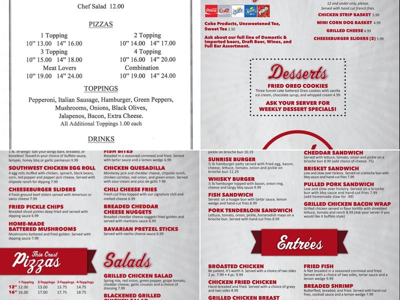 Rocky Top Bar and Grill Menu