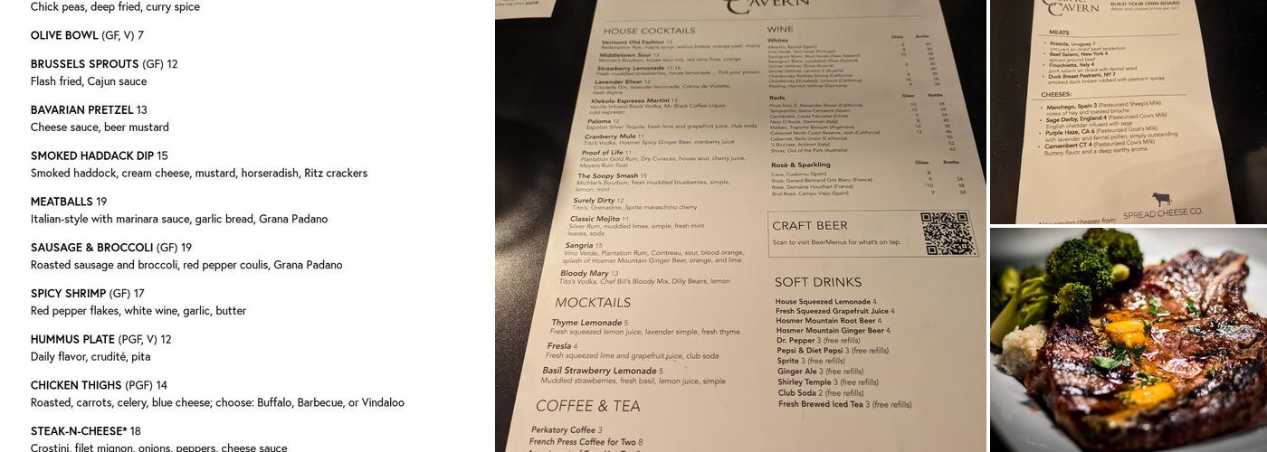 Celtic Cavern Menu