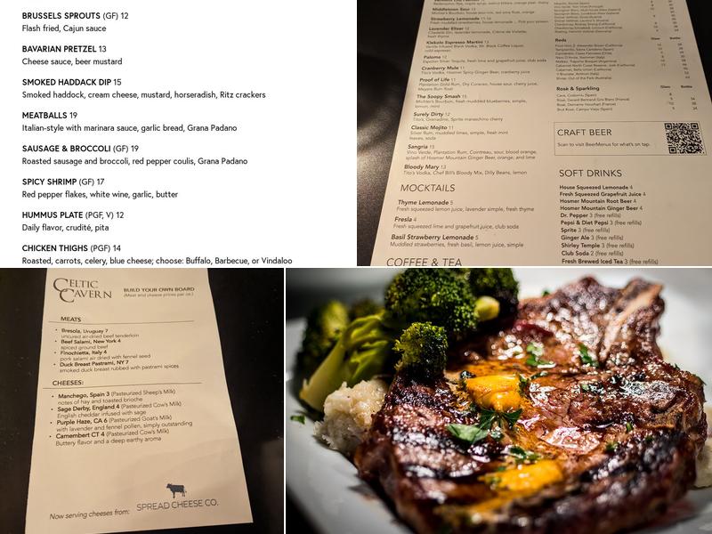 Celtic Cavern Menu