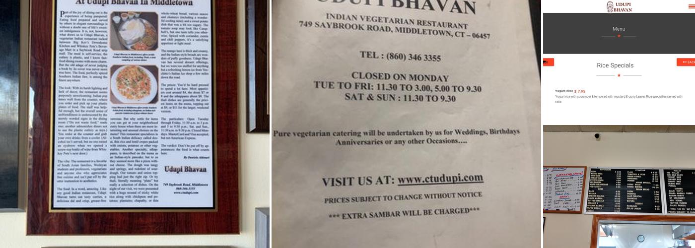 Udupi Bhavan Menu