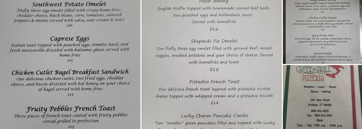 Melilli Cafe & Grill Menu