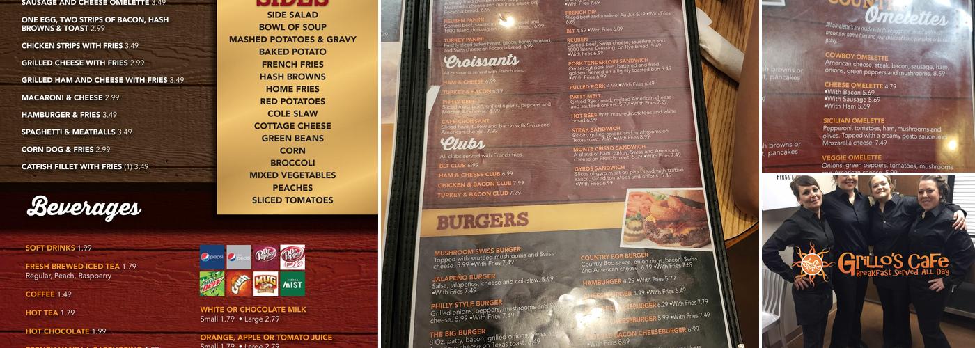 Grillo's Cafe Menu