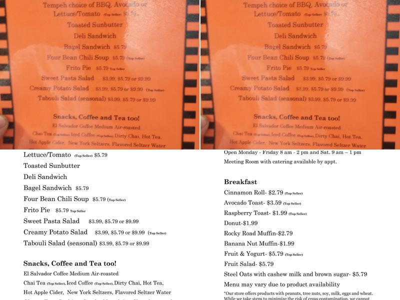 Polymath Educational Café at TLC Menu