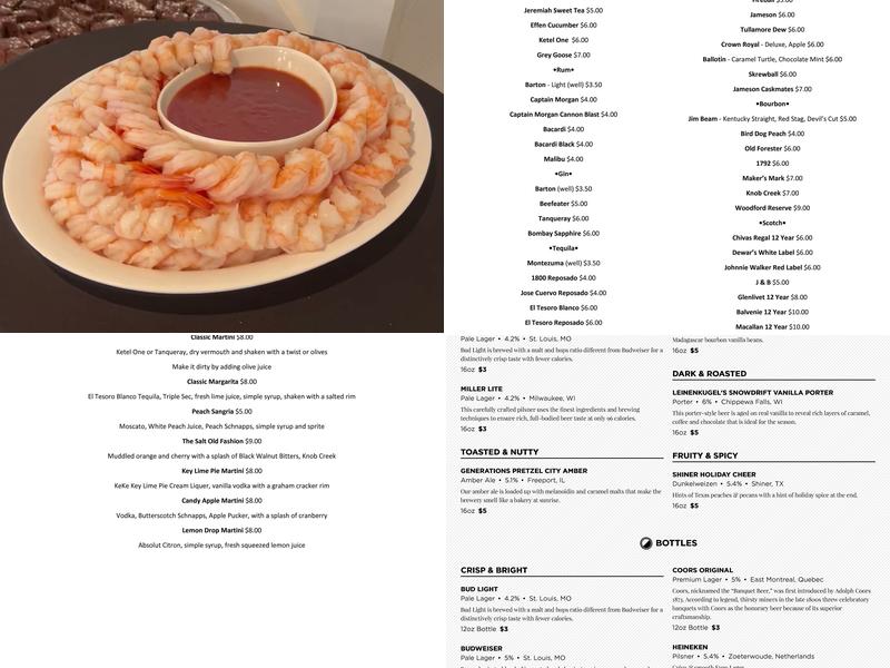 Salt 251 Menu