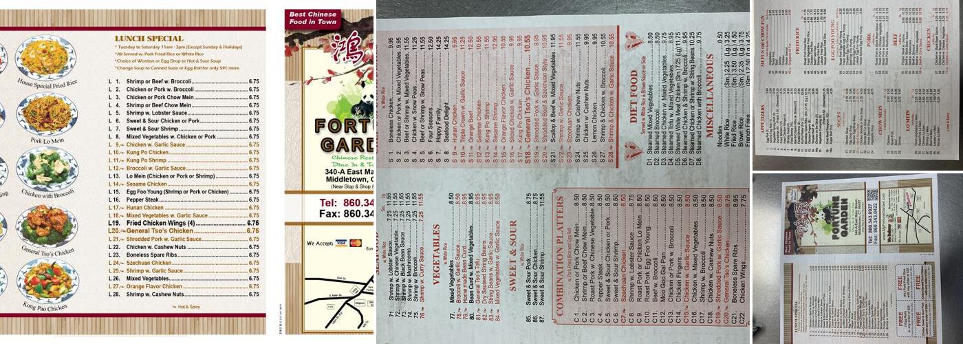 Fortune Garden Menu
