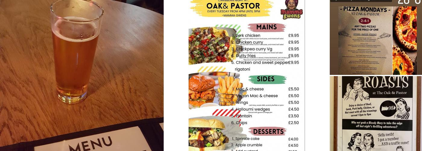 Oak & Pastor Menu