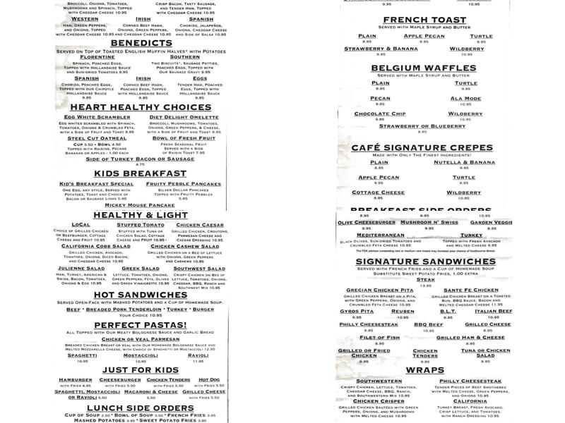 Marengo Cafe Menu