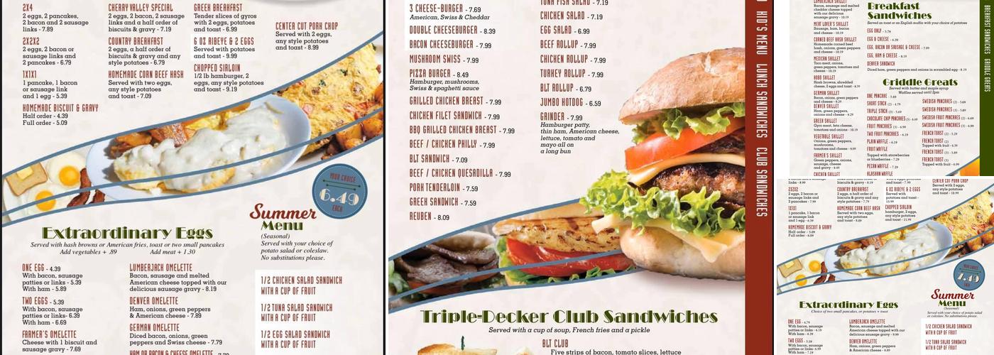 Cherry Valley Cafe Menu