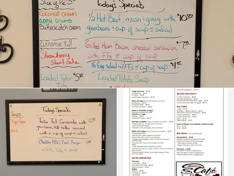 Jane's Cafe Menu