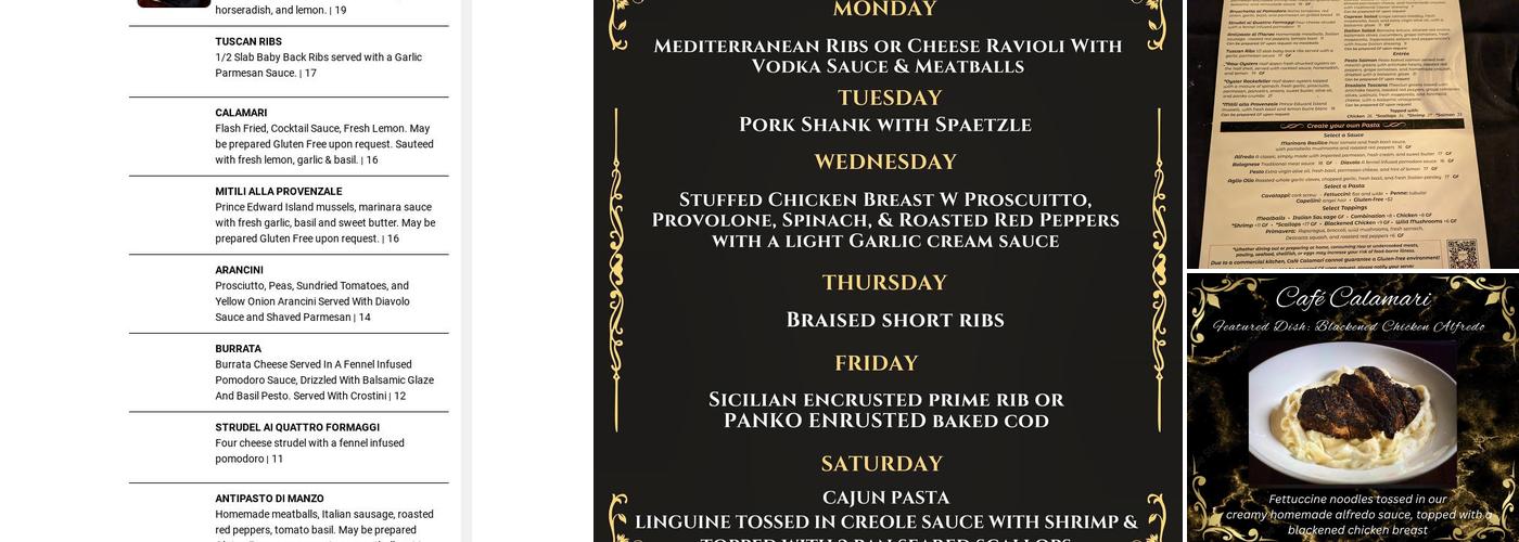 Cafè Calamari Menu
