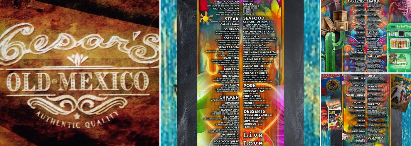 Cesar's Old Mexico Menu