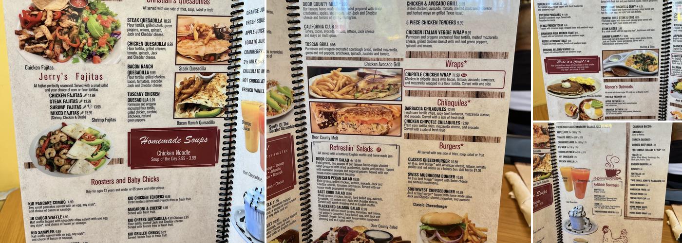 Jerry's Cafe Menu