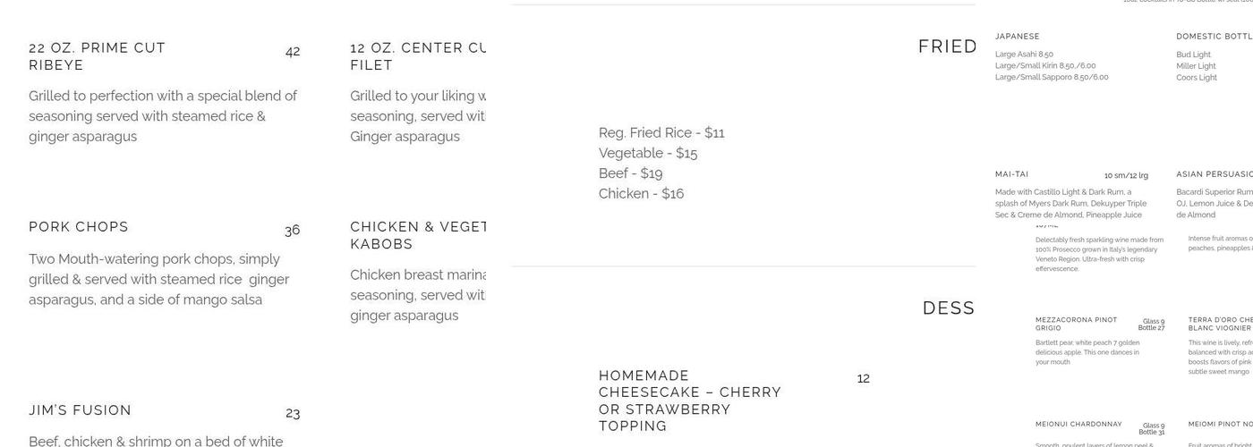 Marc's Fusion Cafe Menu