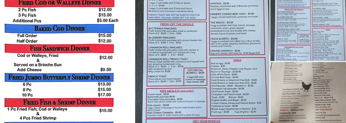 Garden Prairie Cafe Menu