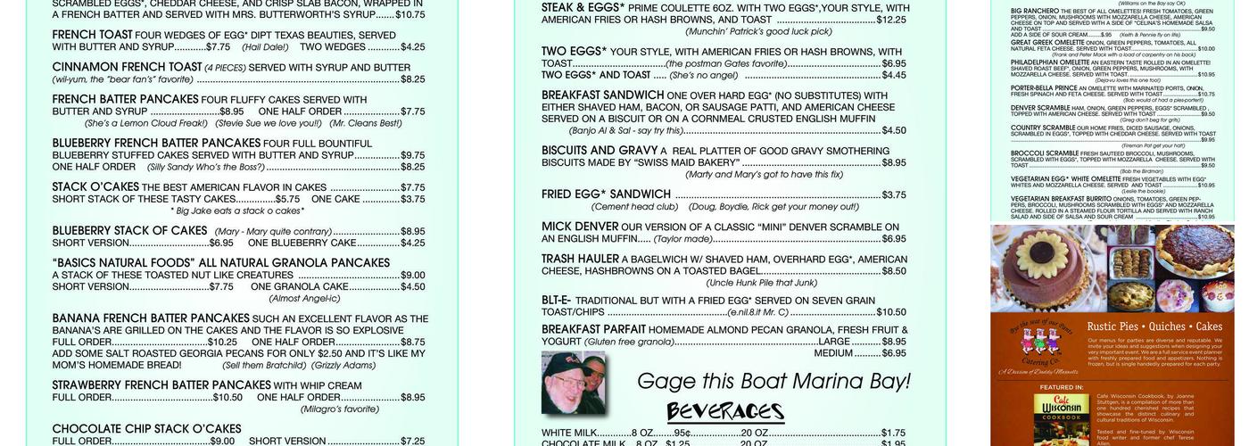Daddy Maxwell's Diner & Cafe Menu
