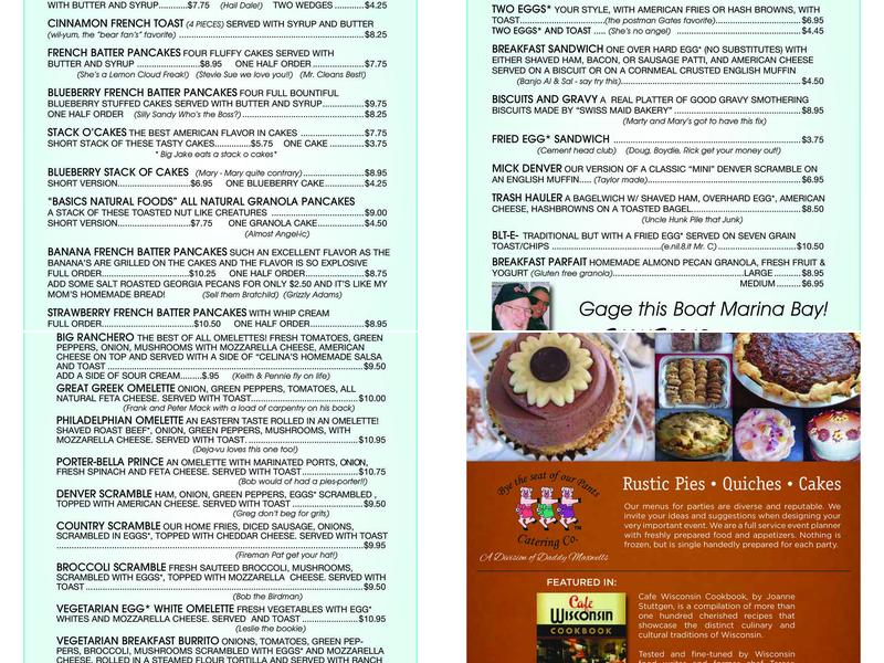Daddy Maxwell's Diner & Cafe Menu