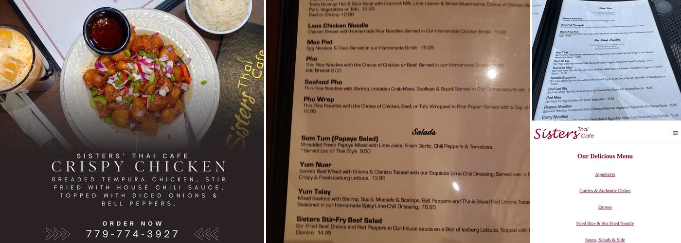 Sisters Thai Cafe Menu