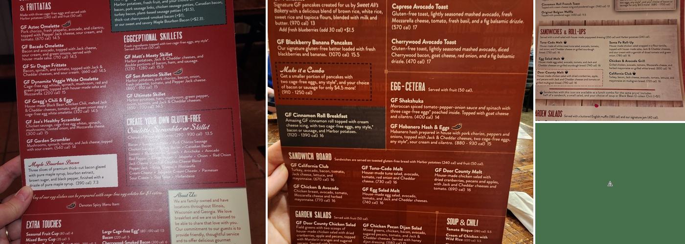 Egg Harbor Cafe Menu