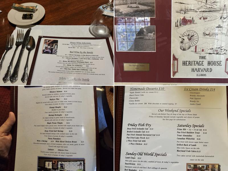 Heritage House Menu
