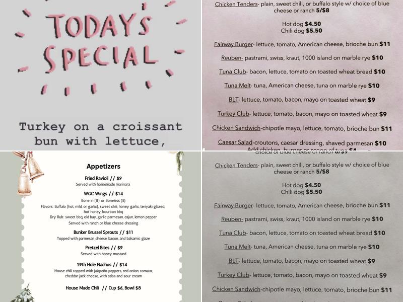 Fairway Grill LLC Menu