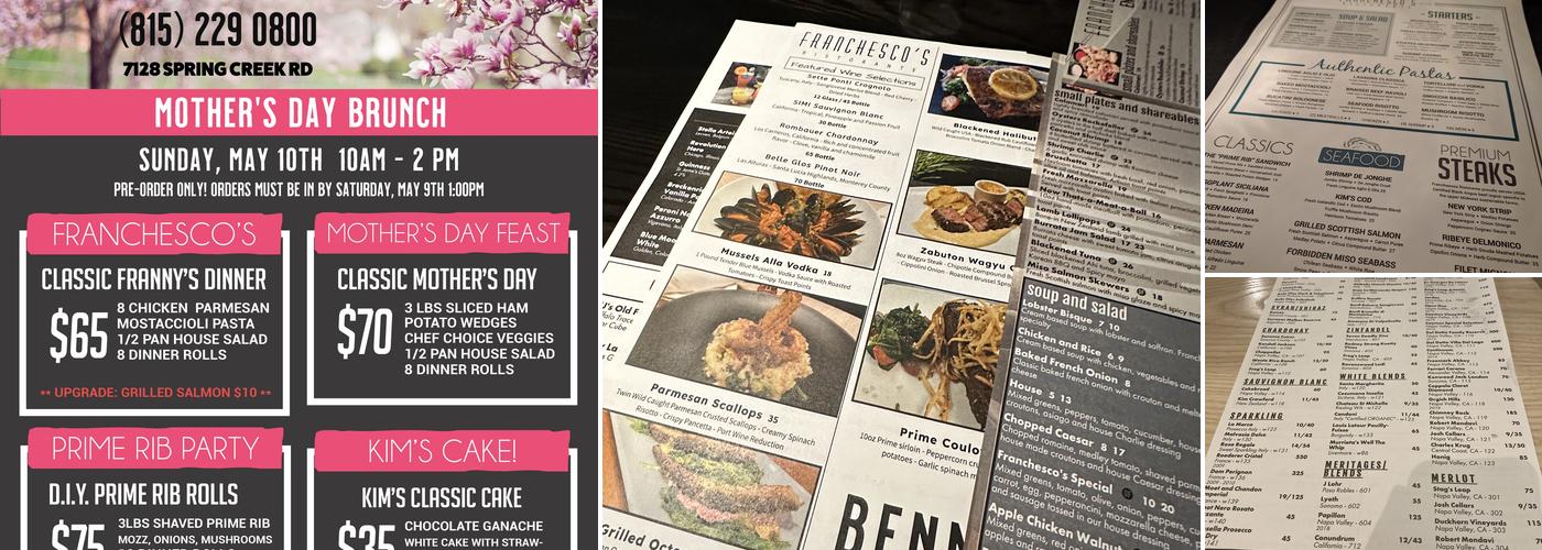Franchesco's Ristorante Menu