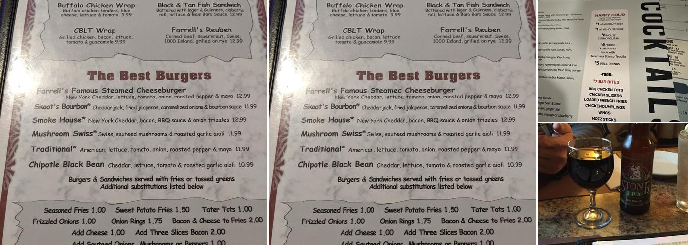 Farrell's Restaurant Menu