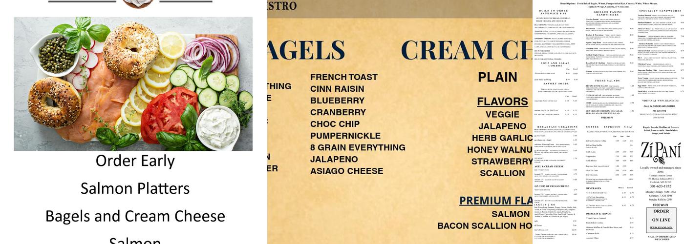 ZiPani Cafe Bistro Menu