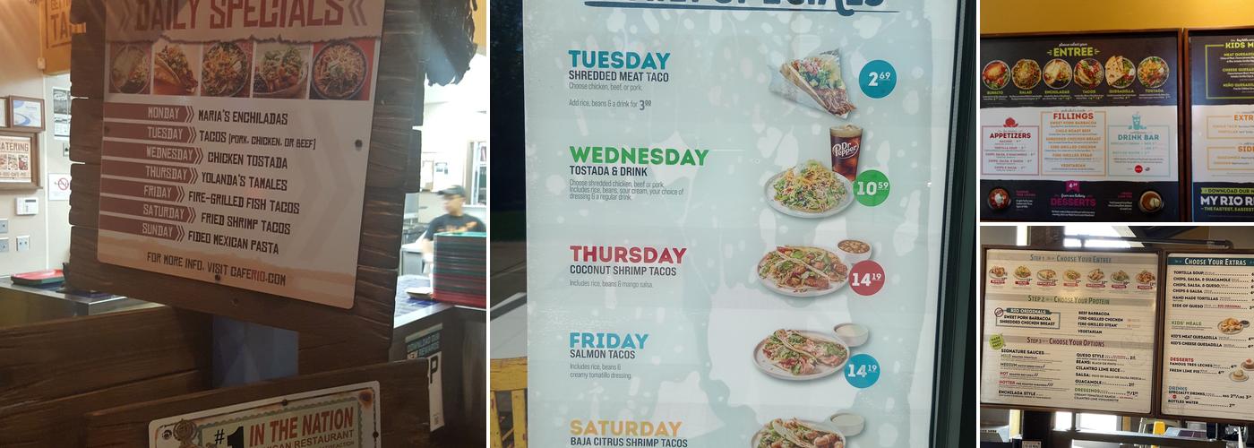 Cafe Rio Fresh Modern Mexican Menu