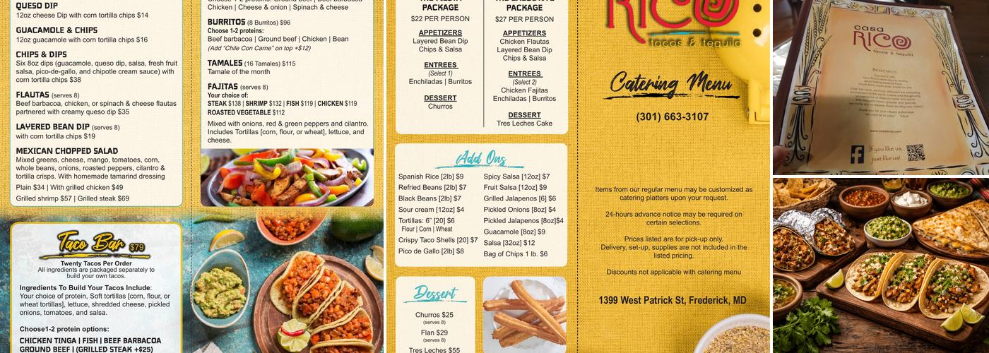 Casa Rico Menu
