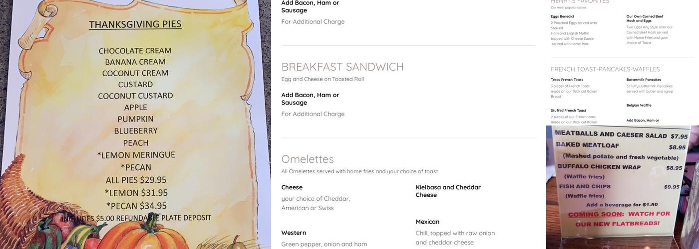 Henry's Menu