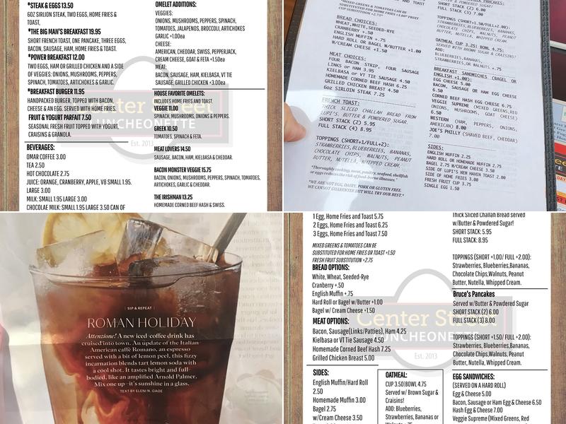 Wallingford Center Street Luncheonette Menu