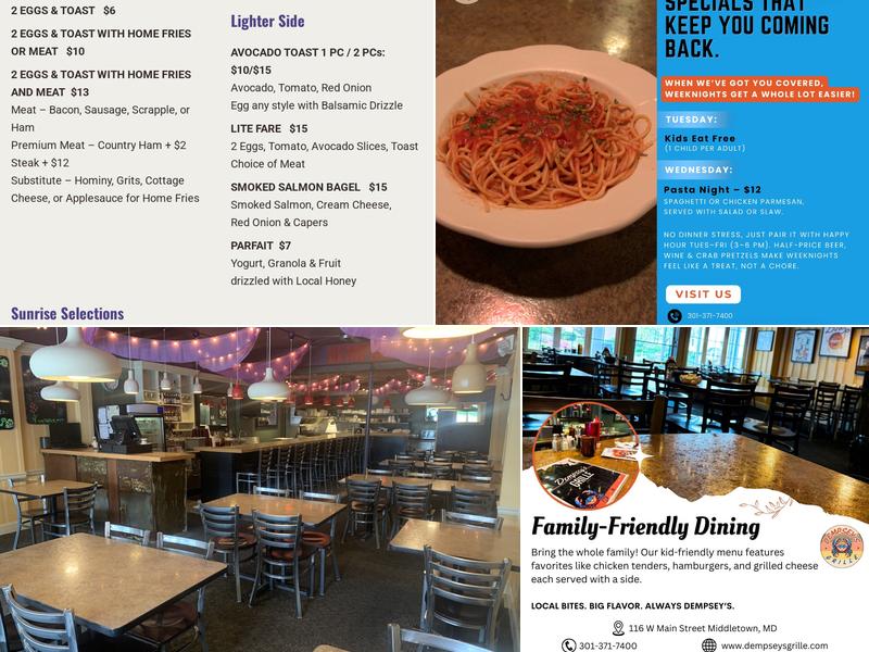 Dempseys Grille Menu